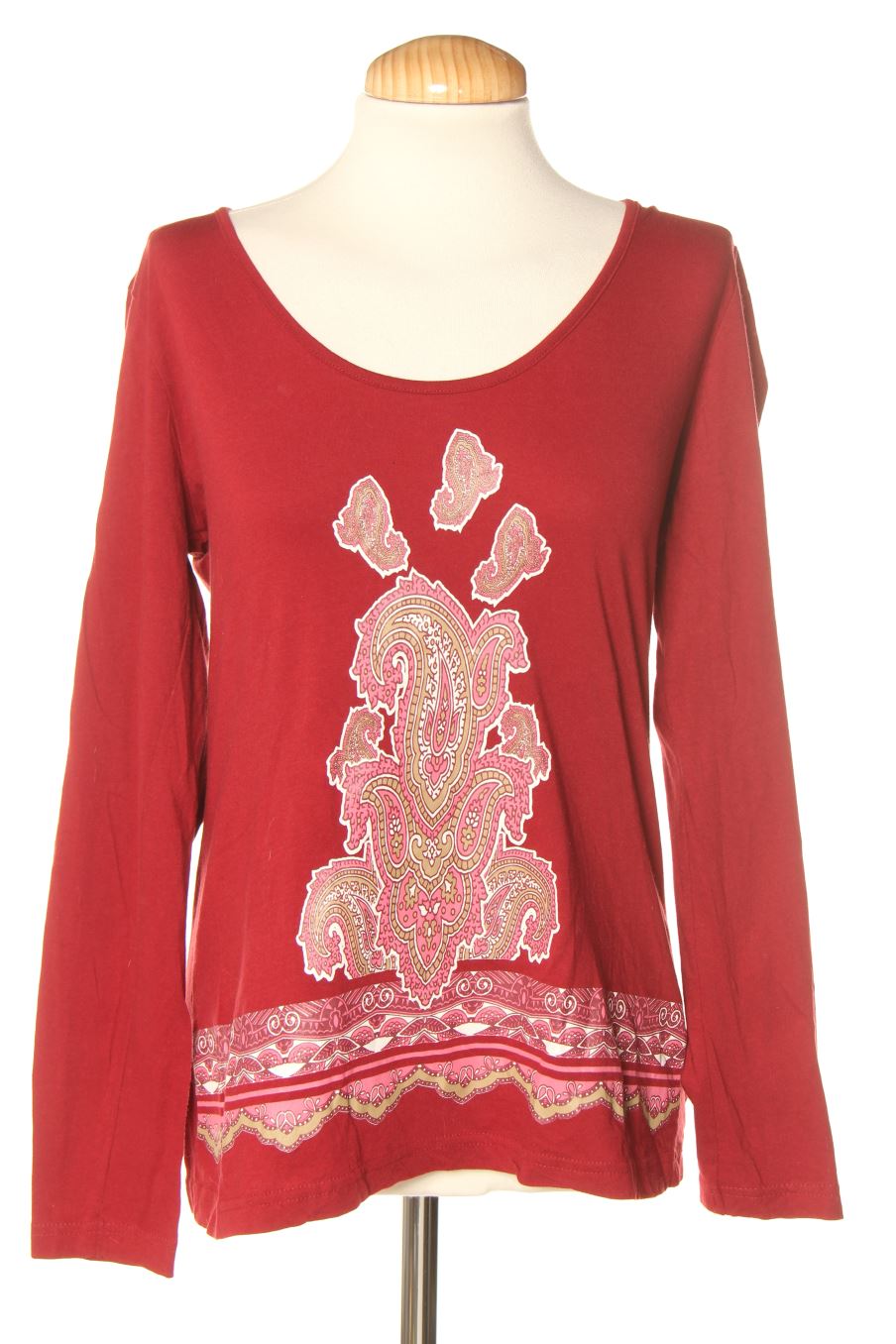 Langärmeliges T-Shirt von Venca Größe L, Farbe Rot, für