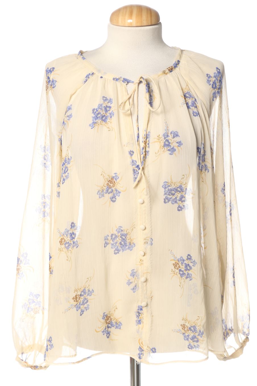 Blouse à manches longues Zara de la taille M, de couleur beige