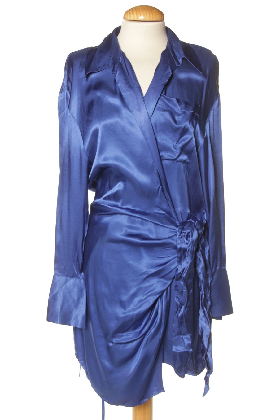 Wrap Dress Zara Robe Satin Bleu Tulle Zara Robe Cocktail Tulle - Main Image