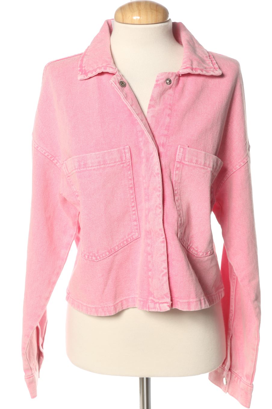 Blouson Stradivarius de la taille S, de couleur rose de denim