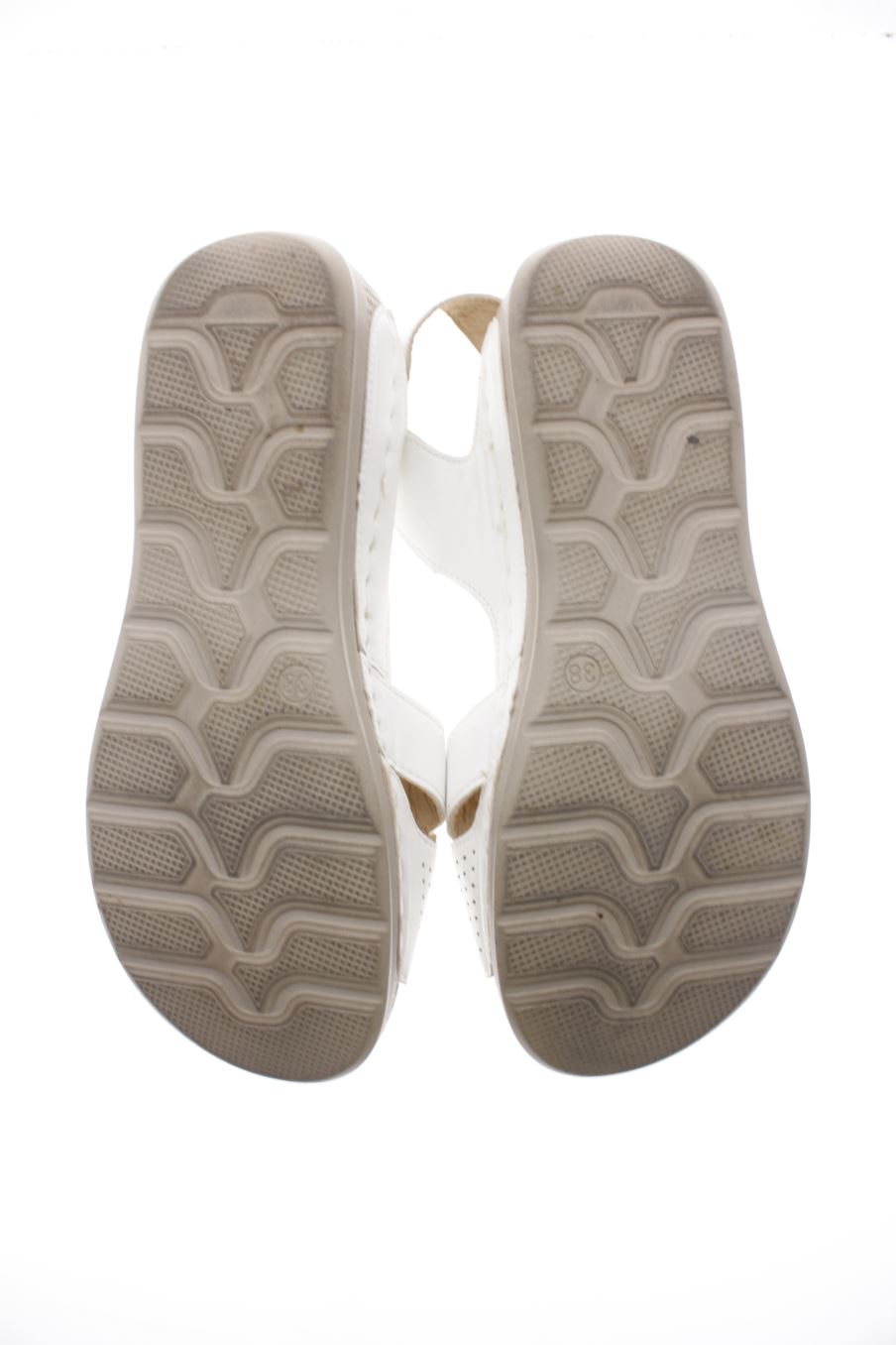 Sandalias planas de Agosto de la talla 38, de color blanco de