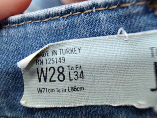 Jeans Topshop de la taille 38, de couleur bleu de denim