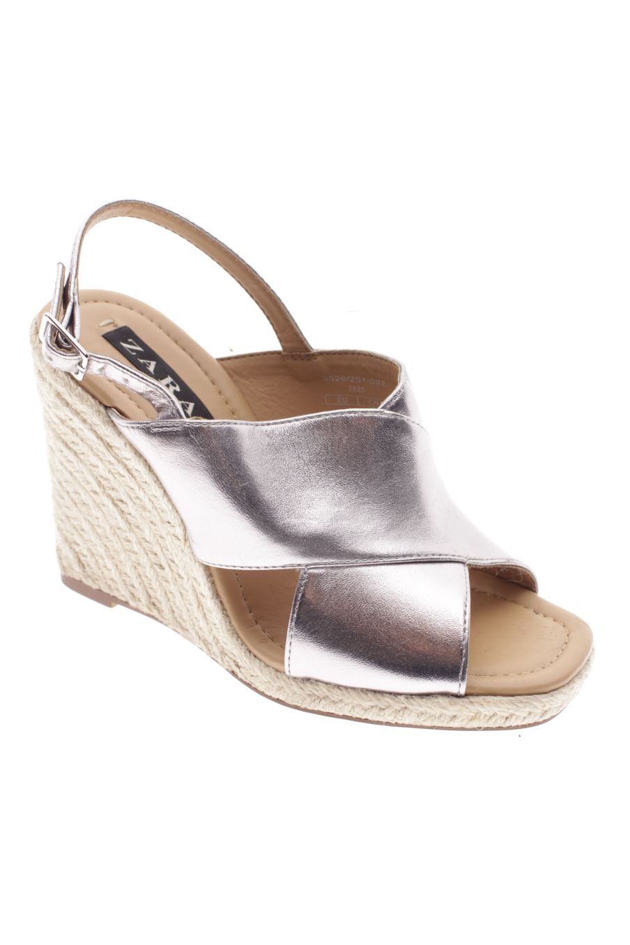Plataformas de Zara de la talla 35, de color plateado de