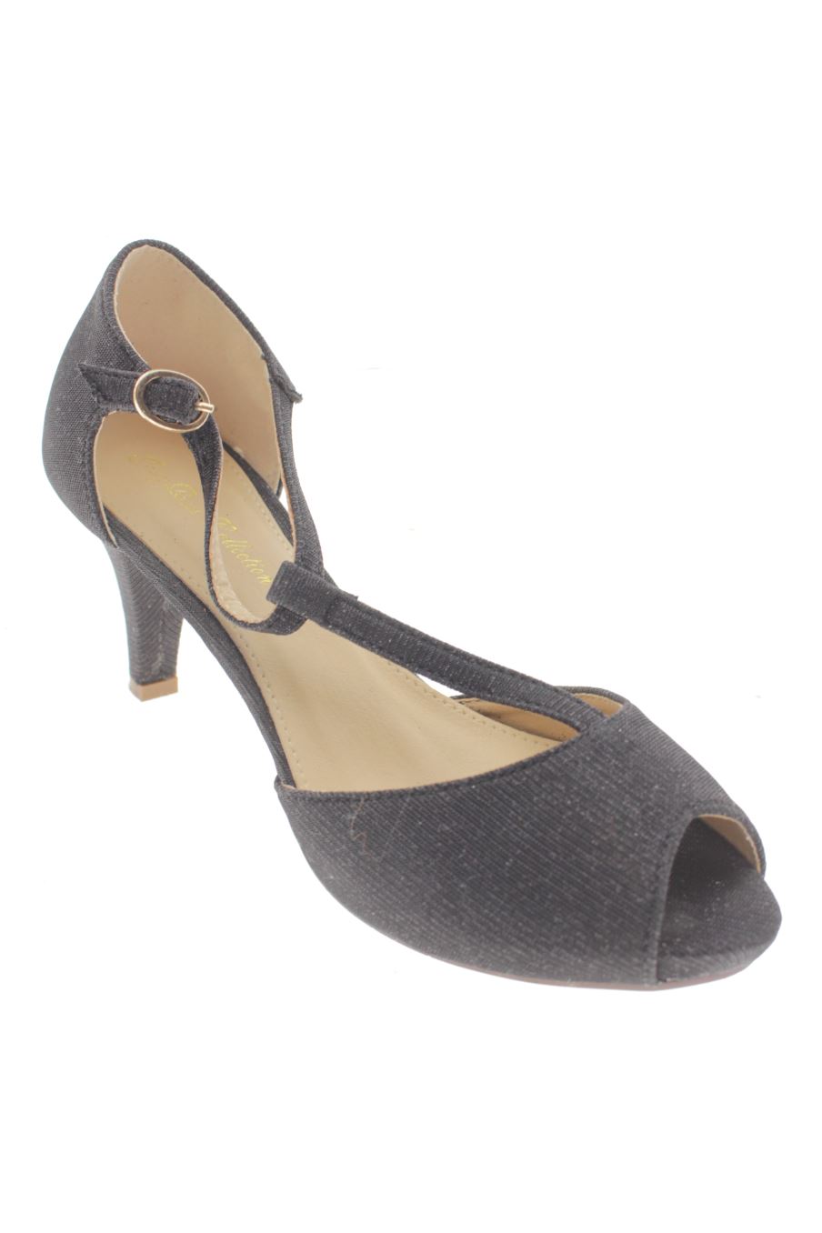 Sandalias tacon de Jessy Ross Collection de la talla 37, de color negro de