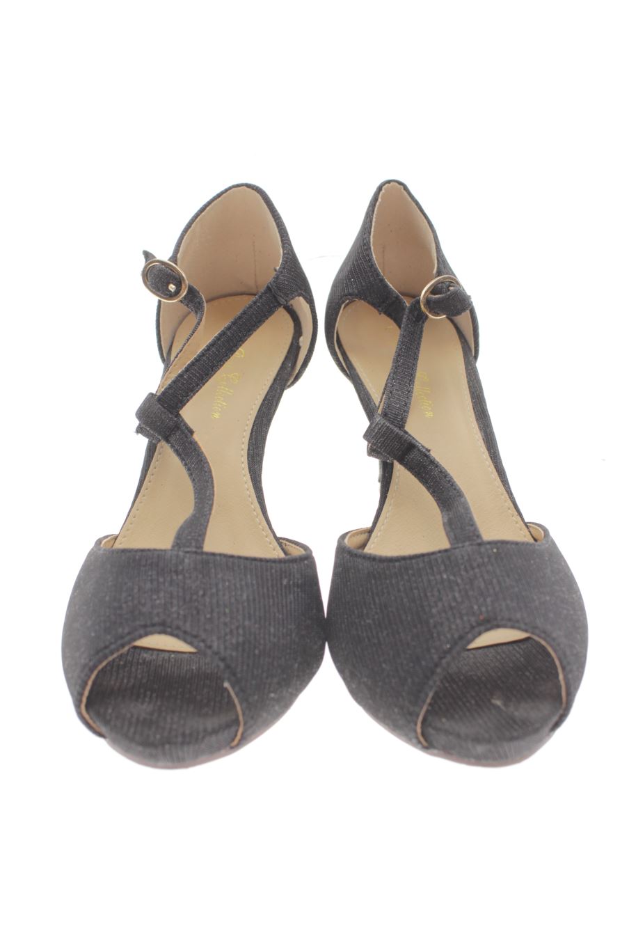 Sandalias tacon de Jessy Ross Collection de la talla 37, de color negro de
