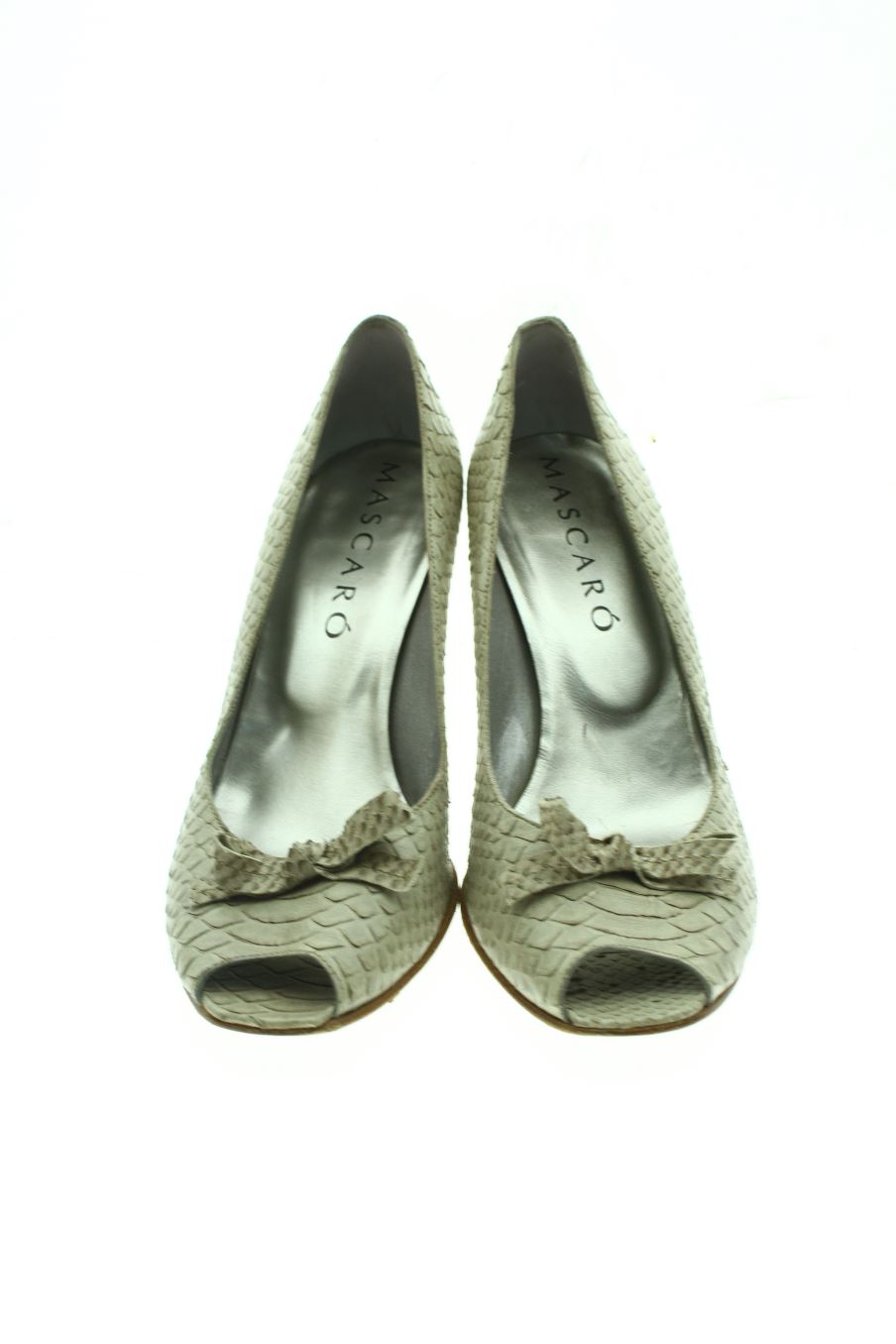 Sandalias tacon de MASCARÓ de la talla 38, de color gris de