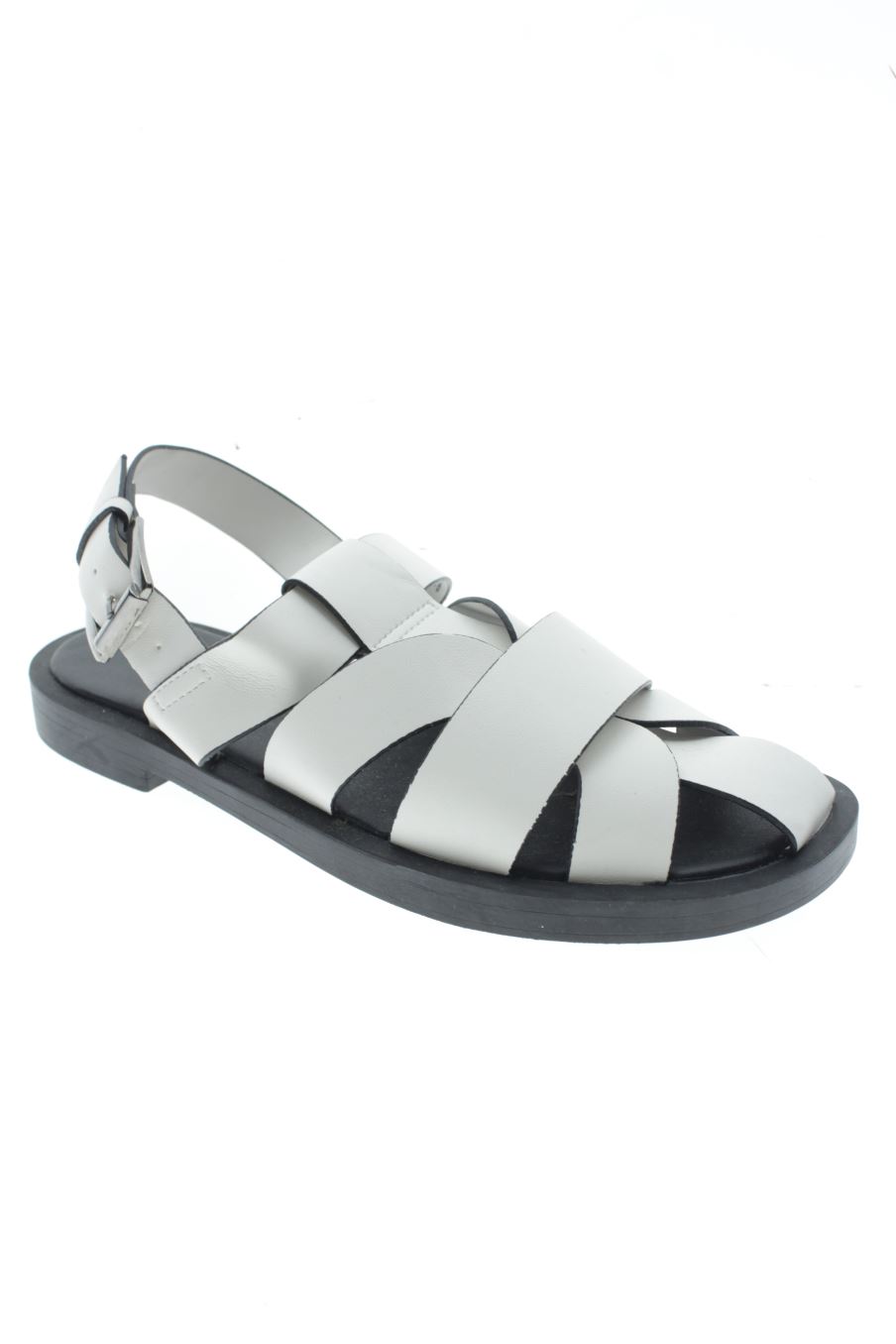 Sandalias planas de Pull & Bear de la talla 37, de color blanco de