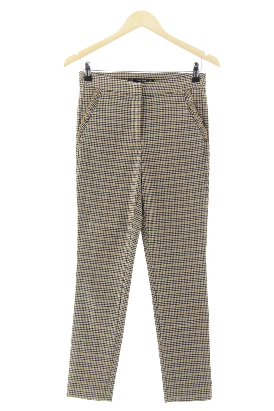 Pantalón de Zara de la talla XS, de color cuadros
