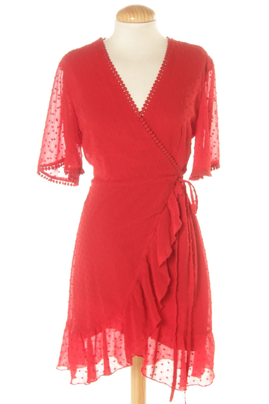 Robe casual LINÚ de la taille S, de couleur rouge