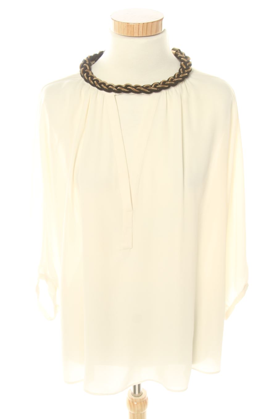Blusa de manga corta de Zara de la talla S, de color beige