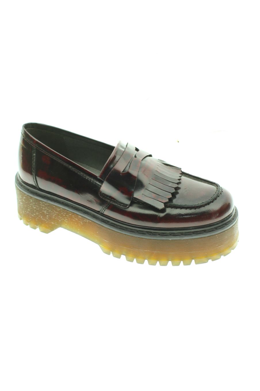 Plataformas de Gaia Shoes de la talla 35, de color burdeos de