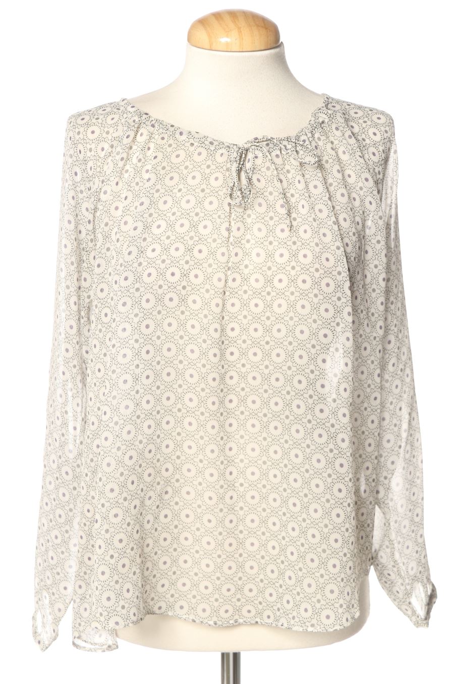 Blusa de manga larga de DDP de la talla XS, de color gris