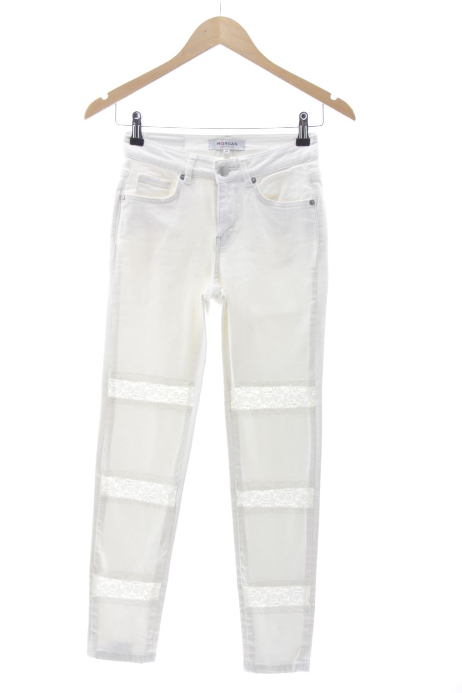 Vaquero de Morgan de toi de la talla 34, de color blanco de ropa vaquera