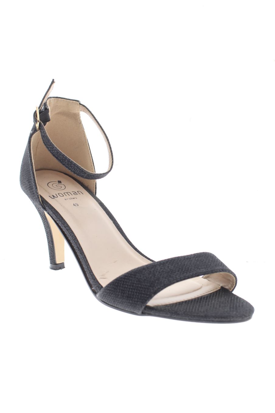 Sandalias tacon de Gémo de la talla 40, de color negro de