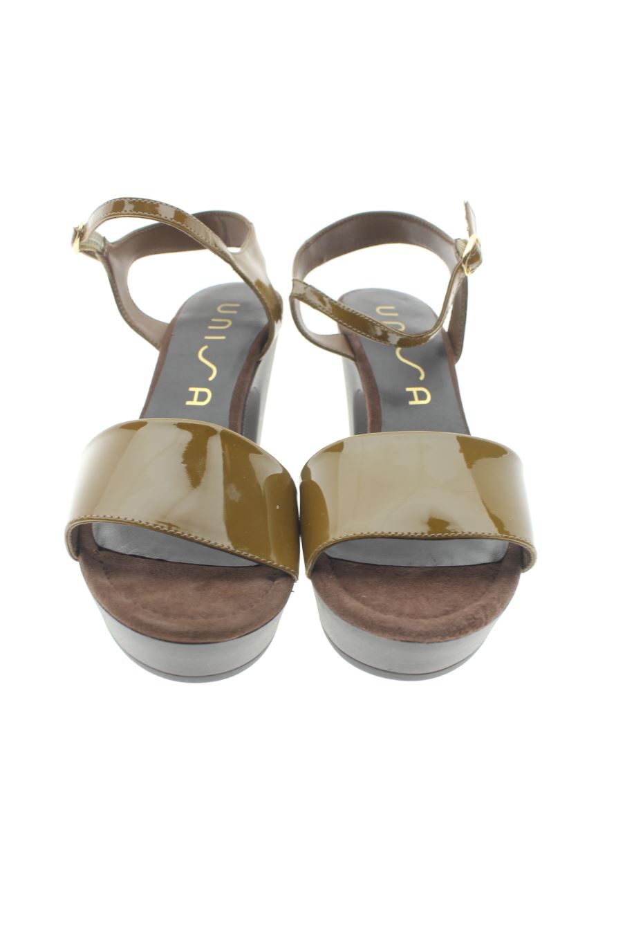 Sandalias tacon de Unisa de la talla 41, de color mostaza de