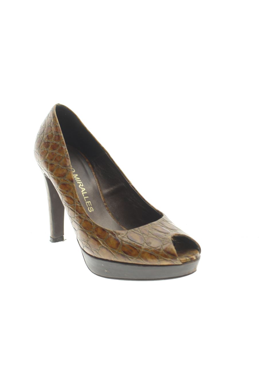 Zapatos de tacon de Pedro Miralles de la talla 38, de color animal print de