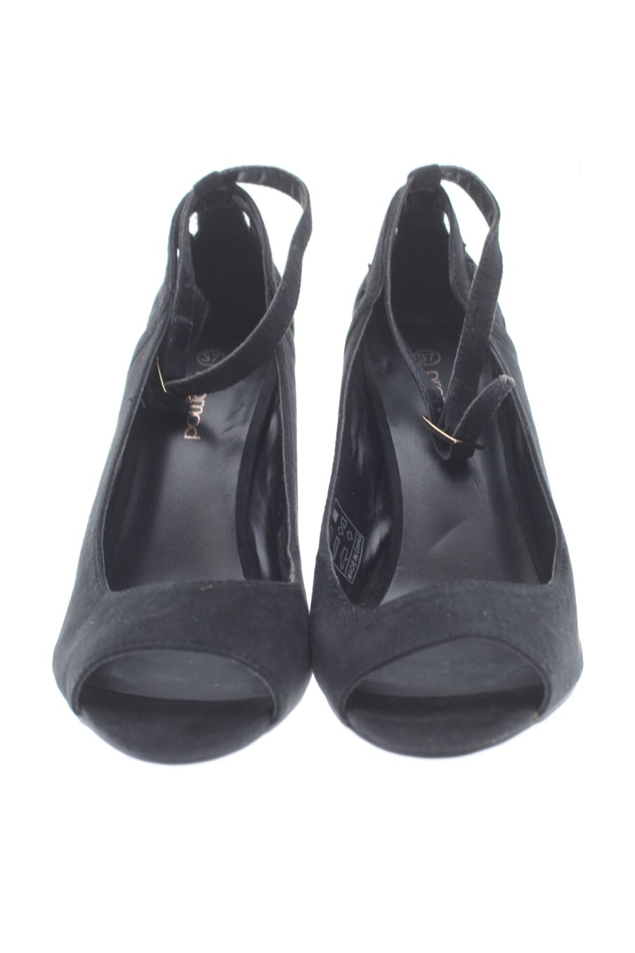 Sandalias tacon de Promod de la talla 37, de color negro de