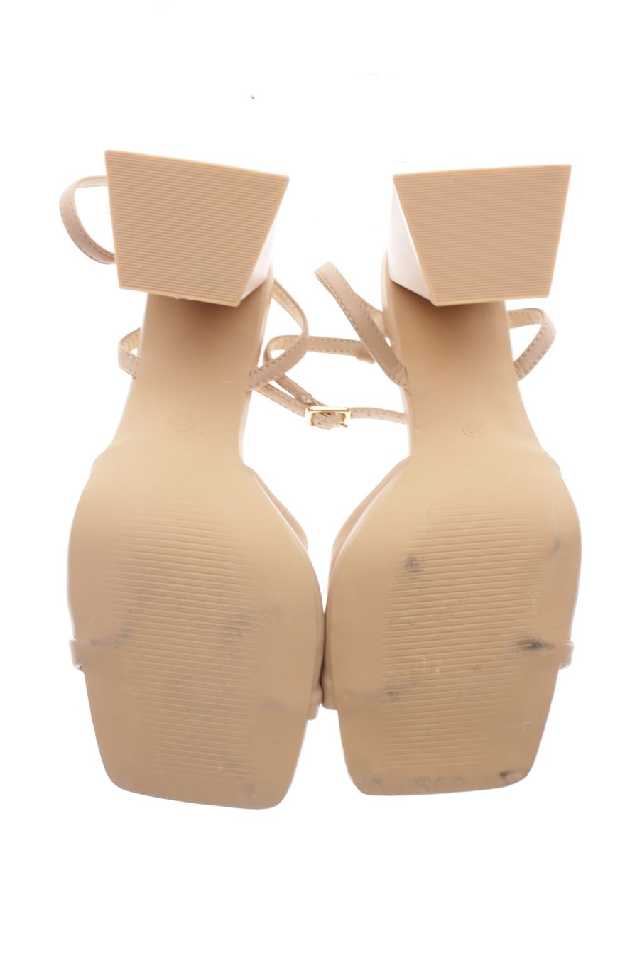 Sandalias tacon de MIA de la talla 39, de color beige de