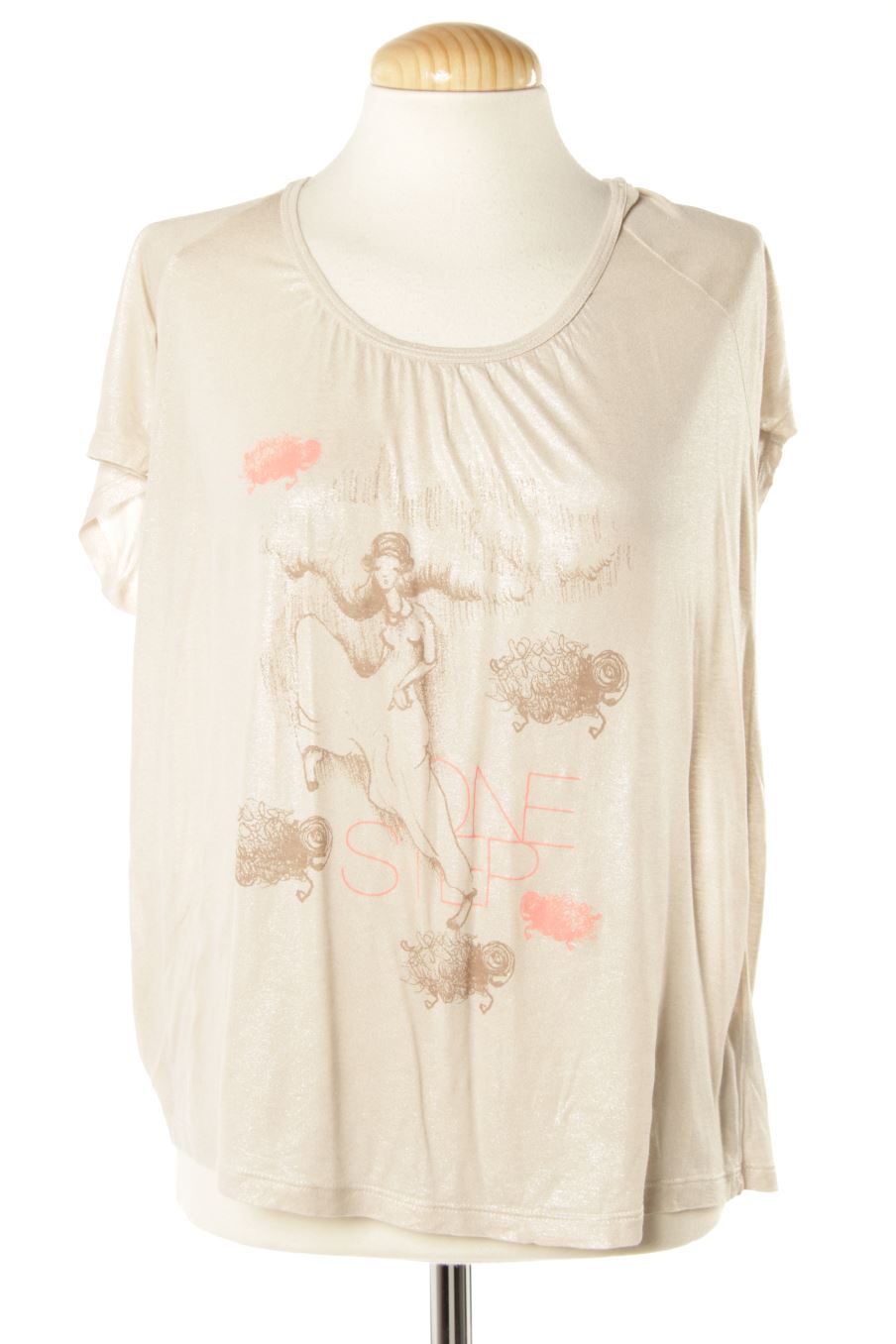 T-shirt One step de la taille 40, de couleur beige