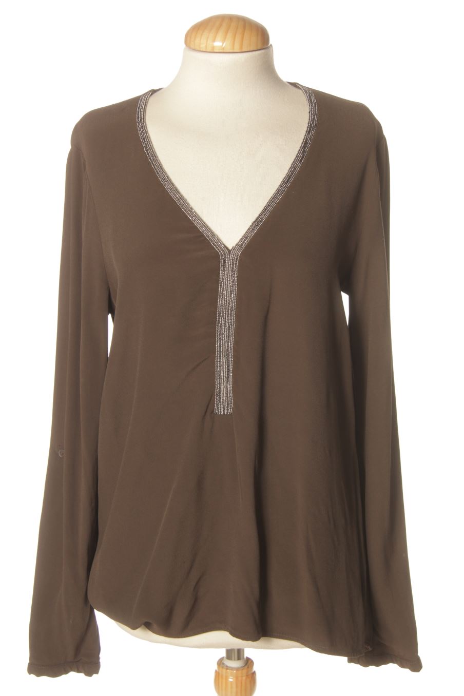 Blusa de manga larga de Promod de la talla M, de color verde