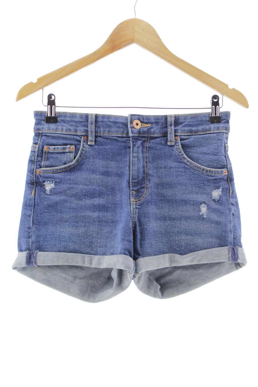 Pantalones cortos de Bershka de la talla 36, de color azul de ropa vaquera