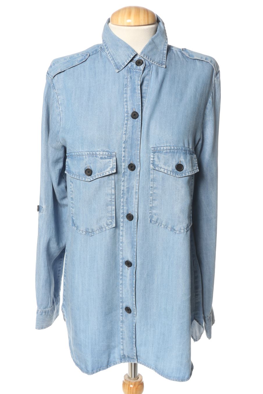 Camisa de Zara de la talla S, de color azul de ropa vaquera