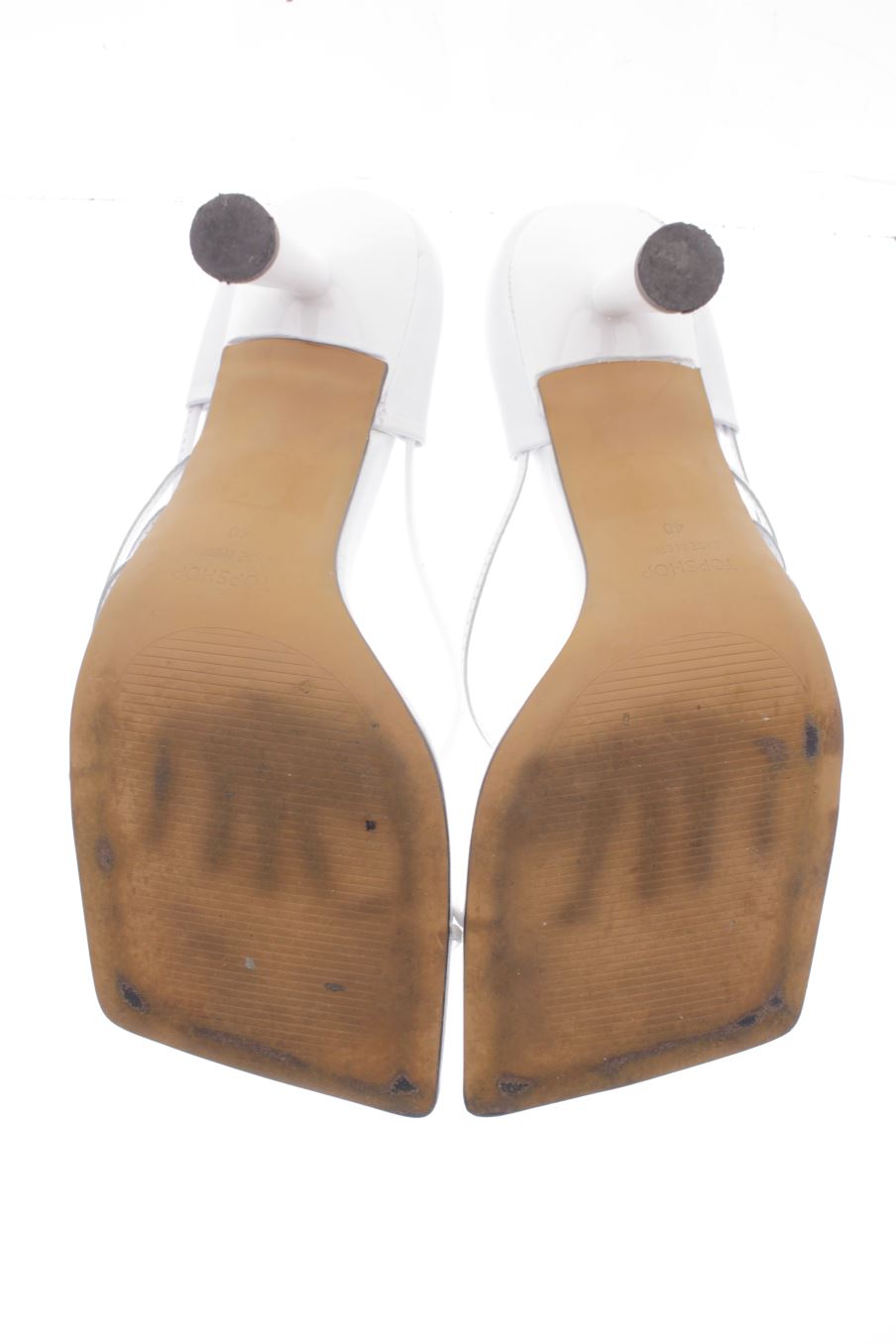 Sandalias tacon de Topshop de la talla 40, de color blanco de