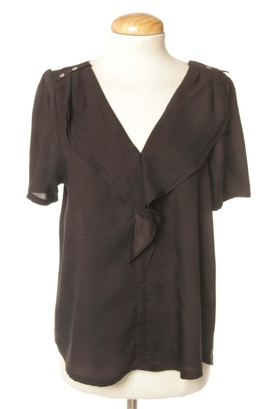 Blouse à manches courtes Zara de la taille S, de couleur noir