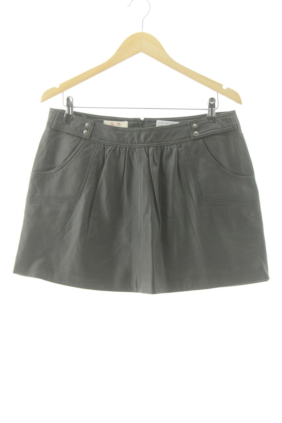 Aufwändiger Rock von Bel Air Größe 38, Farbe Schwarz, aus Leder für