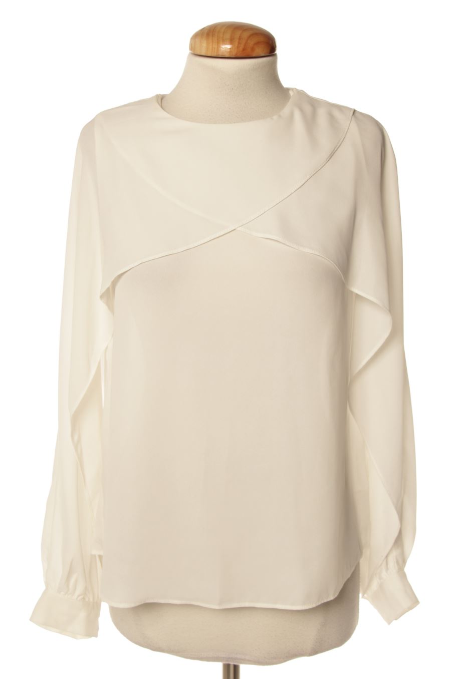 Blouse à manches longues Zara de la taille XS, de couleur blanc
