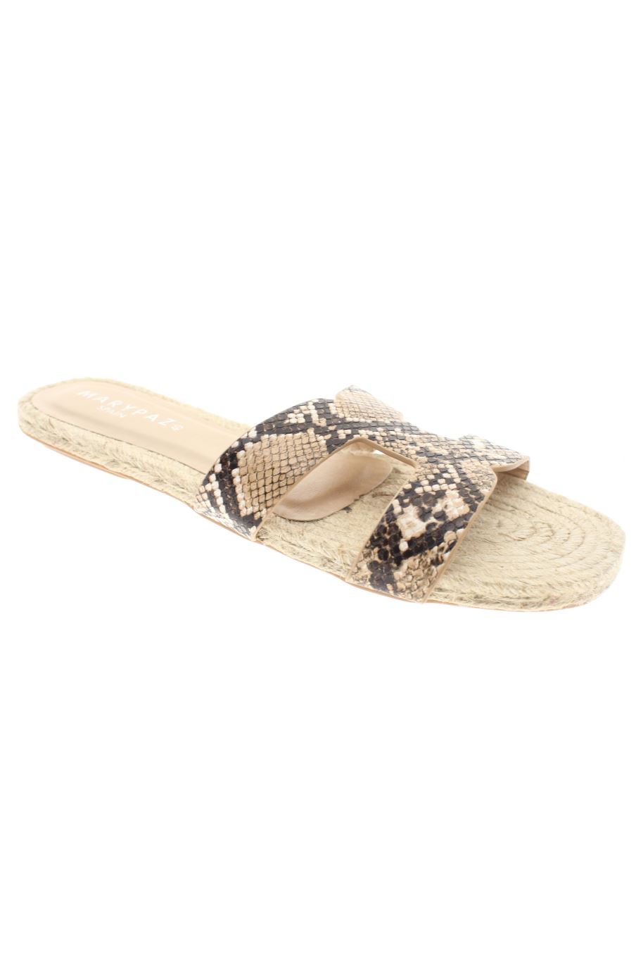 Sandalias planas de Mary Paz de la talla 40, de color animal print de