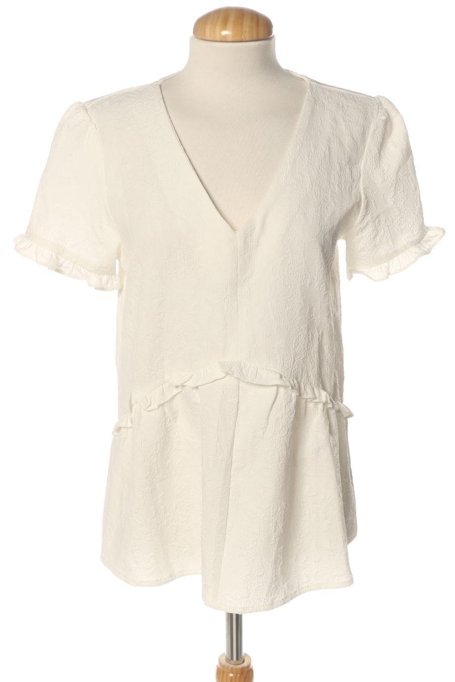 Blouse à manches courtes Cerise Blue de la taille S, de couleur blanc