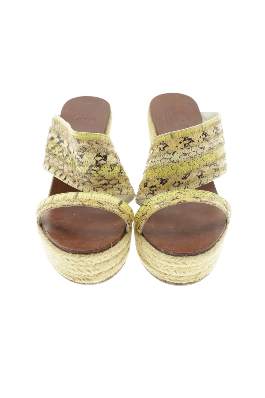Sandalias tacon de Castañer de la talla 36, de color animal print de