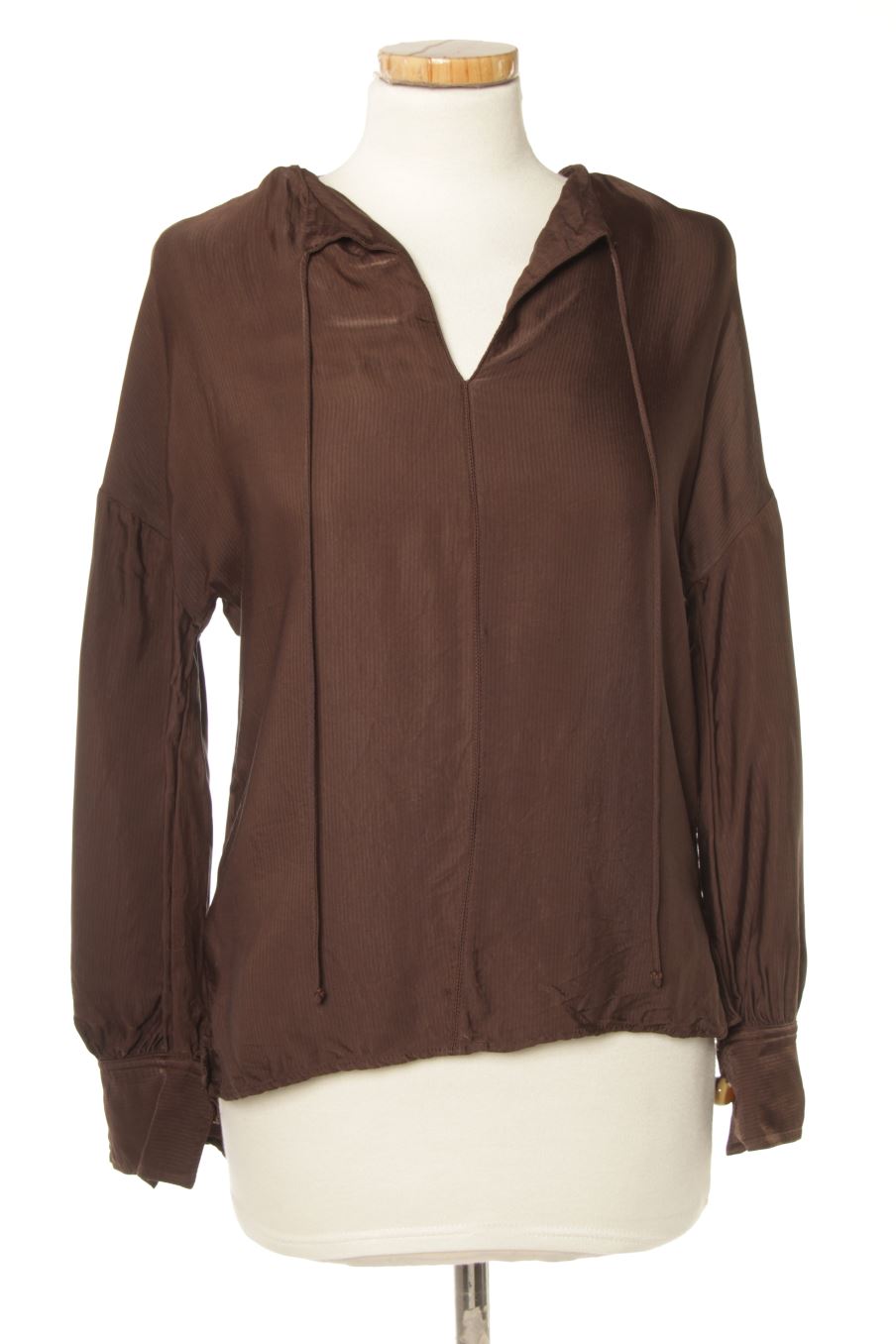 Blouse à manches longues Mango de la taille XS, de couleur marron