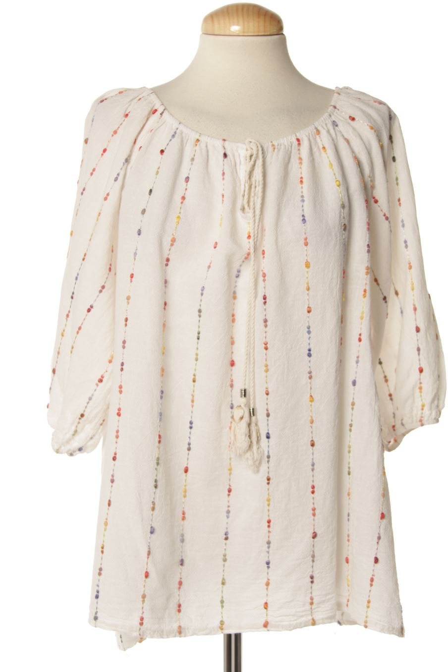 Blusa de manga larga de ameé de la talla XL, de color blanco