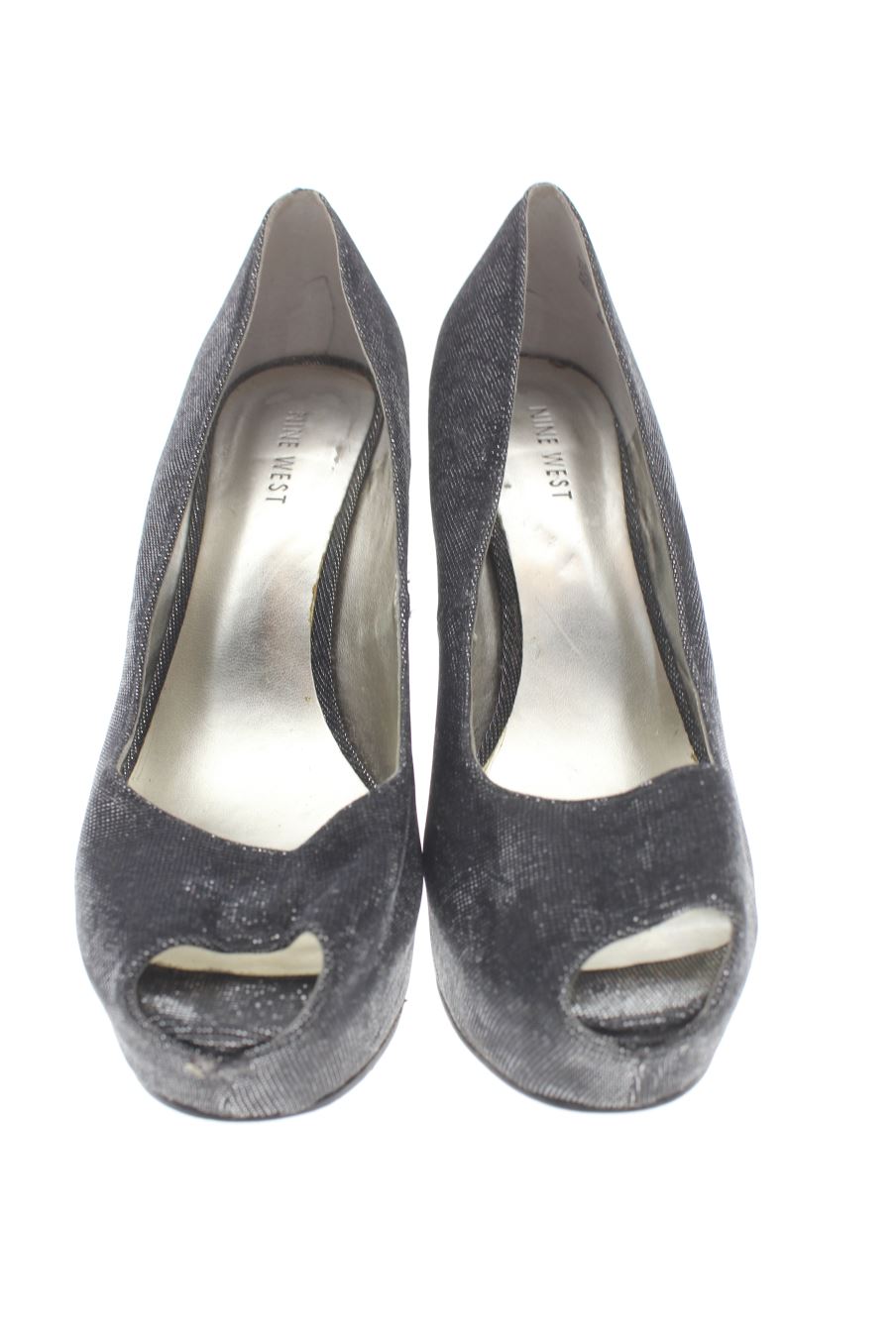Sandalias tacon de Nine West de la talla 39, de color negro de