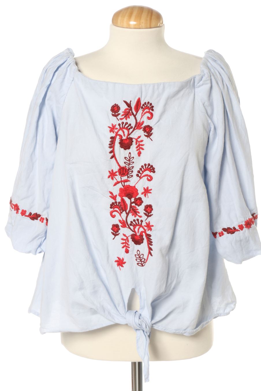 Blouse à manches longues Zara de la taille M, de couleur bleu