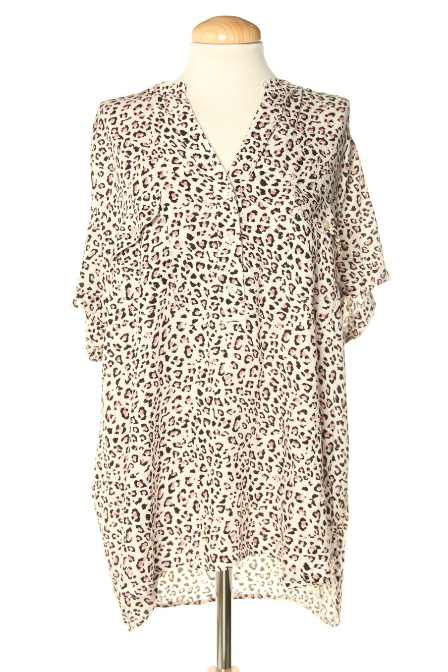 Kurzärmelige Bluse von Violeta (by Mango ) Größe XXL, Farbe Animal print, für