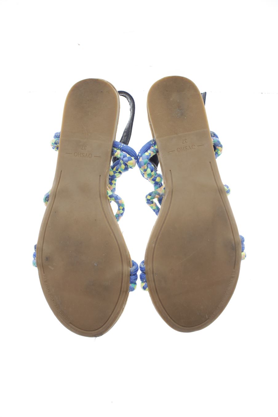 Sandalias planas de Oysho de la talla 37, de color flores de
