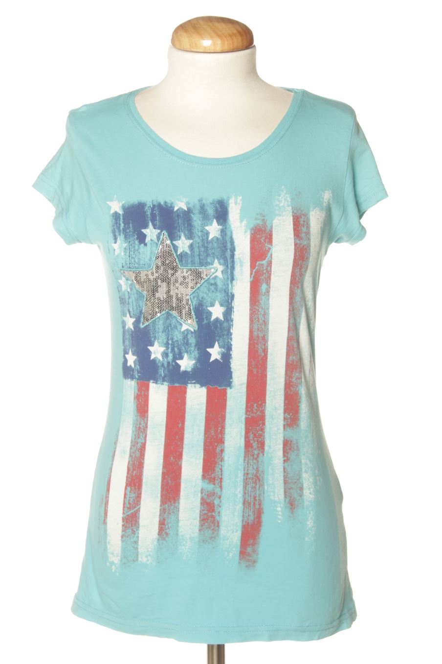 T-shirt Fishbone de la taille XS, de couleur bleu