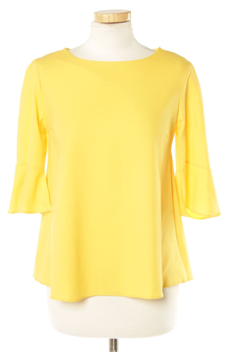 Kurzärmelige Bluse von Zara Größe S, Farbe Gelb, für