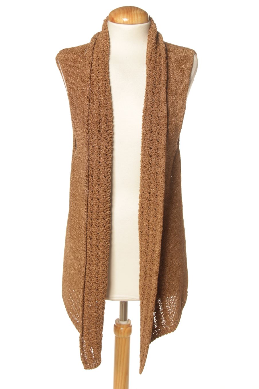 Chaleco de tela de Massimo Dutti de la talla L, de color marrón