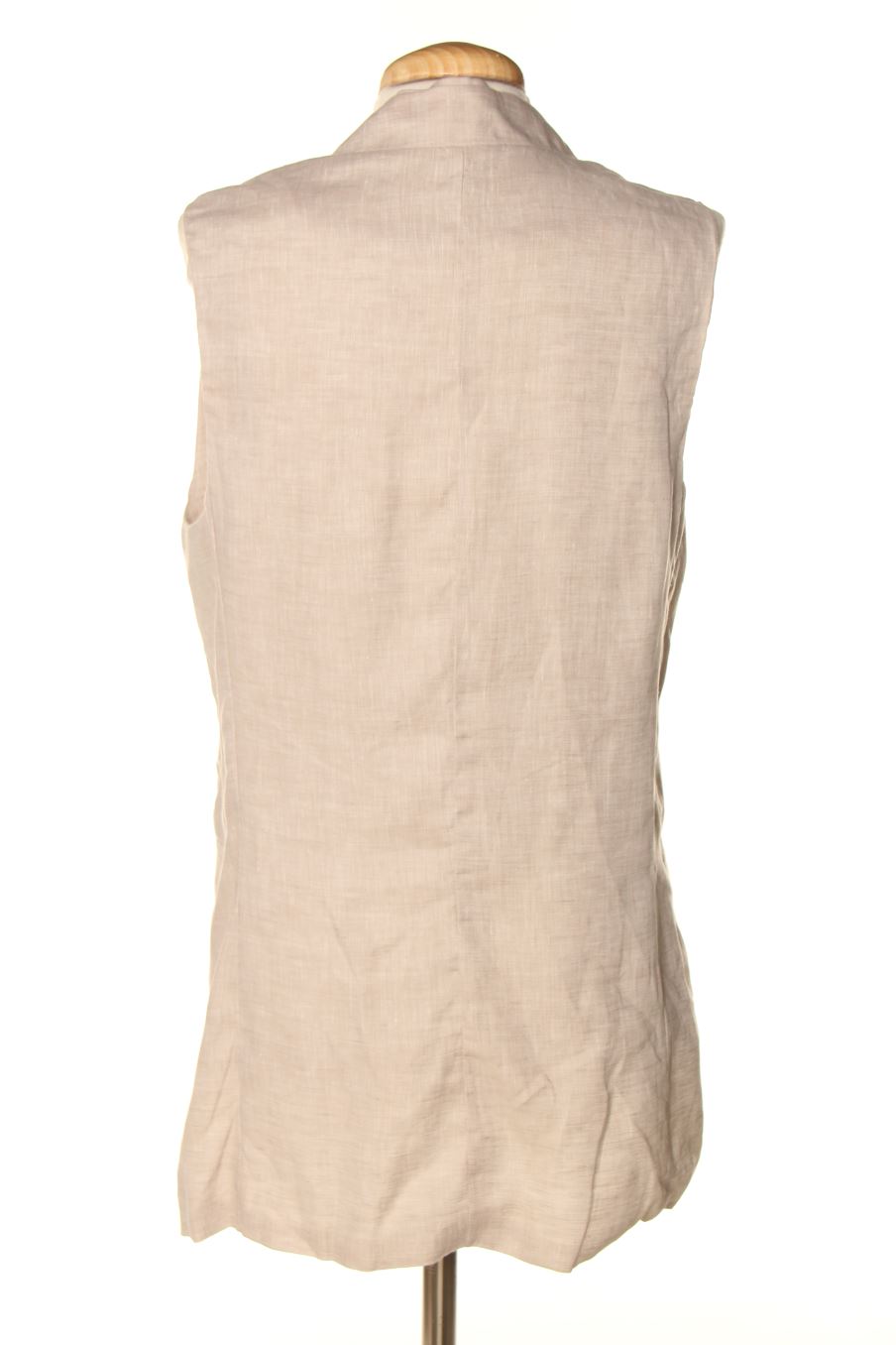Chaleco de tela de Punto Blanco de la talla S, de color beige
