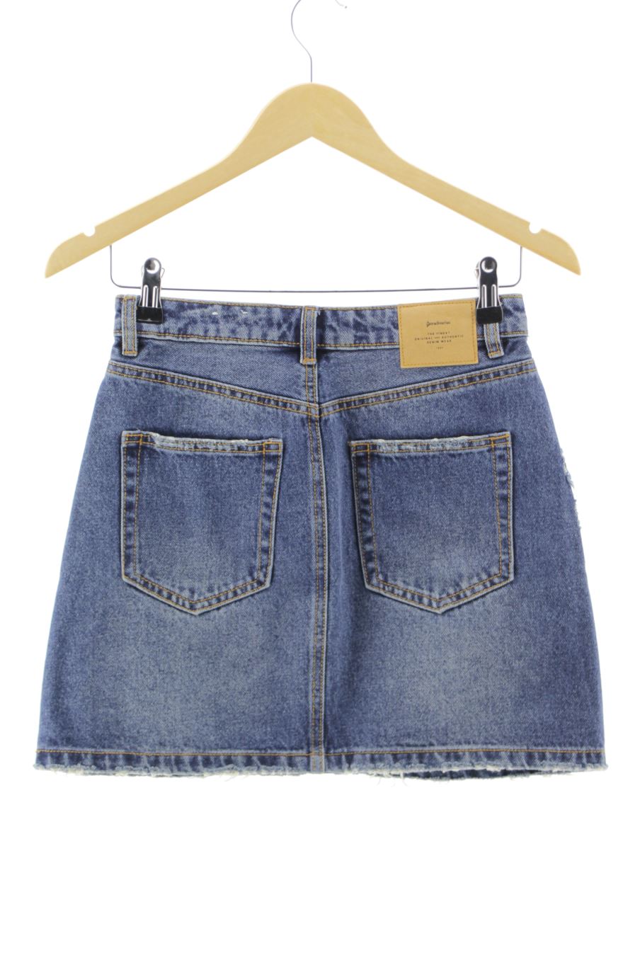 Jupe Stradivarius de la taille 34, de couleur bleu de denim