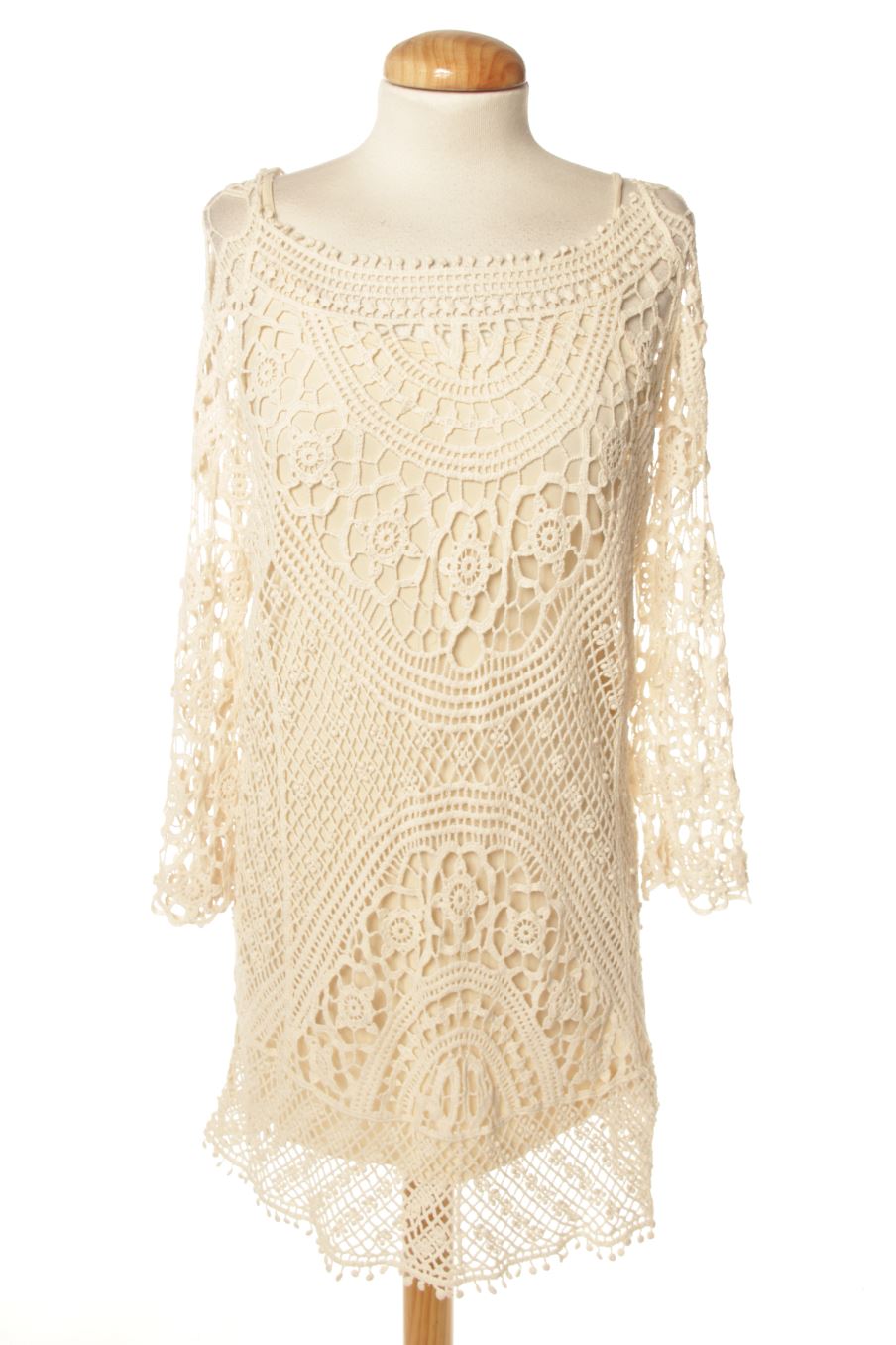 Vestido casual de Springfield de la talla S, de color beige