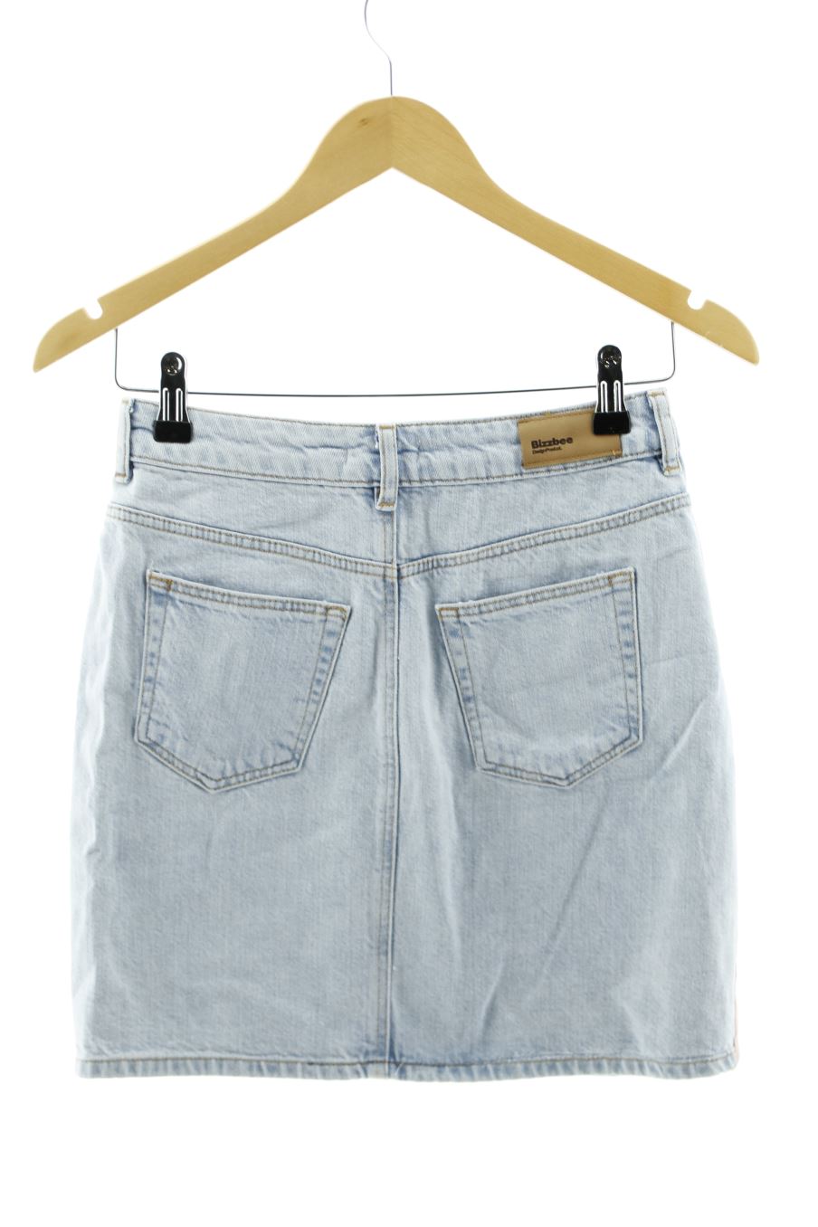 Aufwändiger Rock von Bizzbee Größe 34, Farbe Blau, aus Jeanskleidung für