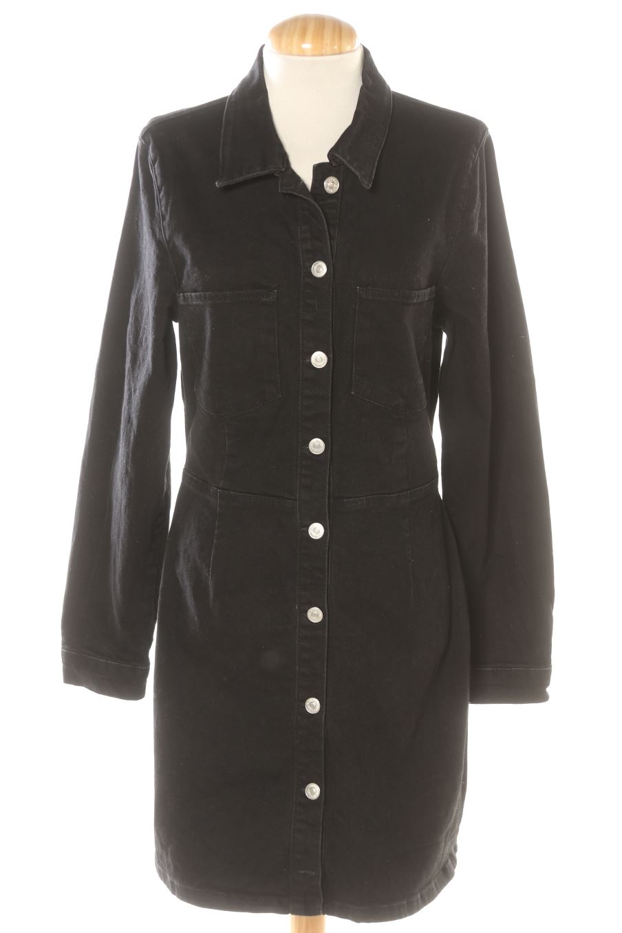 Robe casual Zara de la taille L, de couleur noir de denim