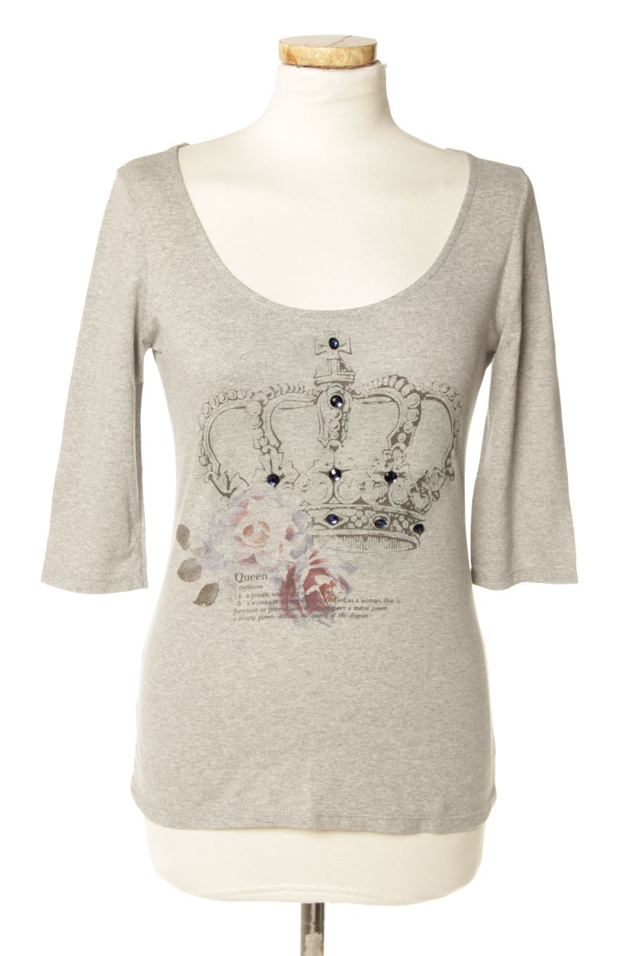 Camiseta manga larga de Naf Naf de la talla S, de color gris