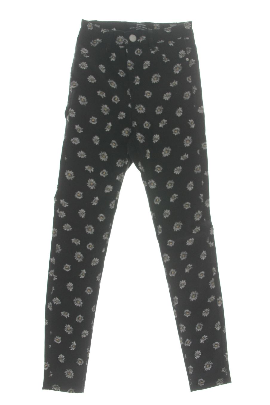 Jeans Stradivarius de la taille 34, de couleur fleurs de denim
