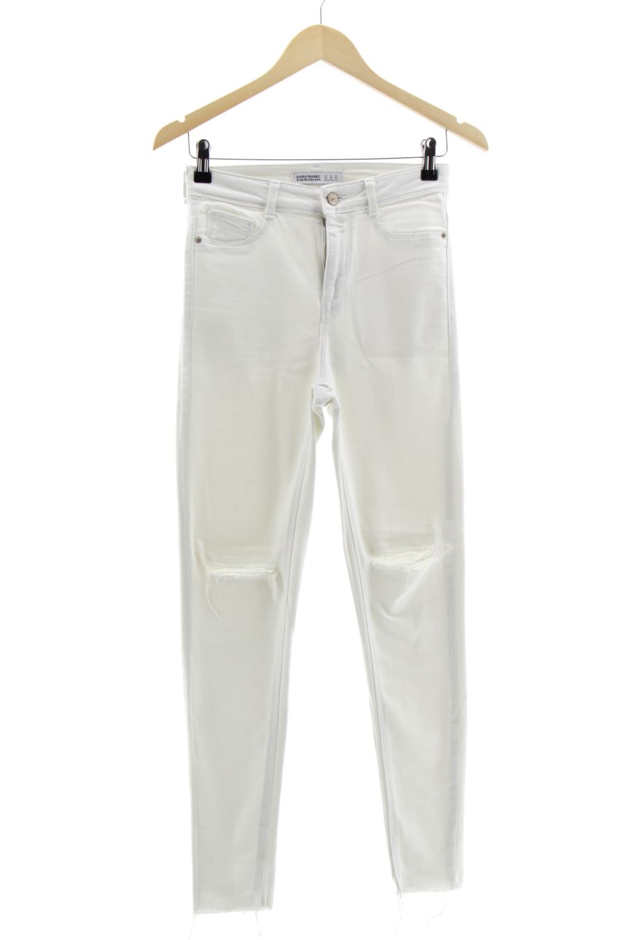 Vaquero de Zara de la talla 36, de color blanco de ropa vaquera